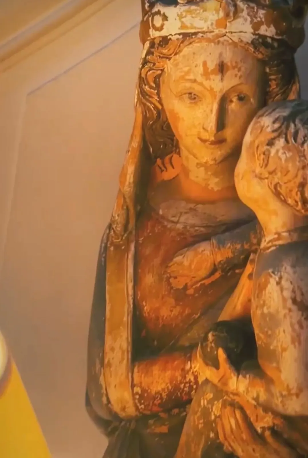 Carved wooden Madonna